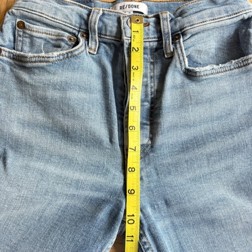 $304 RE/DONE Destroyed Dawn‎ Stove Pipe 70's Crop Straight Leg Denim Jeans SZ 25